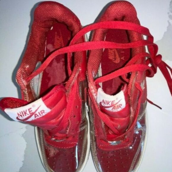 INVISIBLE RED AIR FORCE 1 NIKE SNEAKERS sz 7.5 JG1